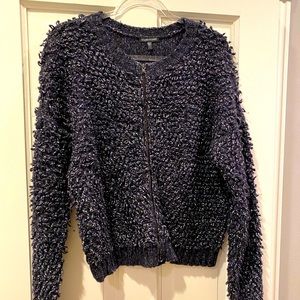 EILEEN FISHER shaggy zip up sweater